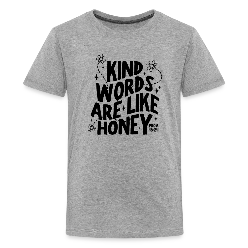 Kind Words are Like Honey Kid's T-Shirt - heather gray