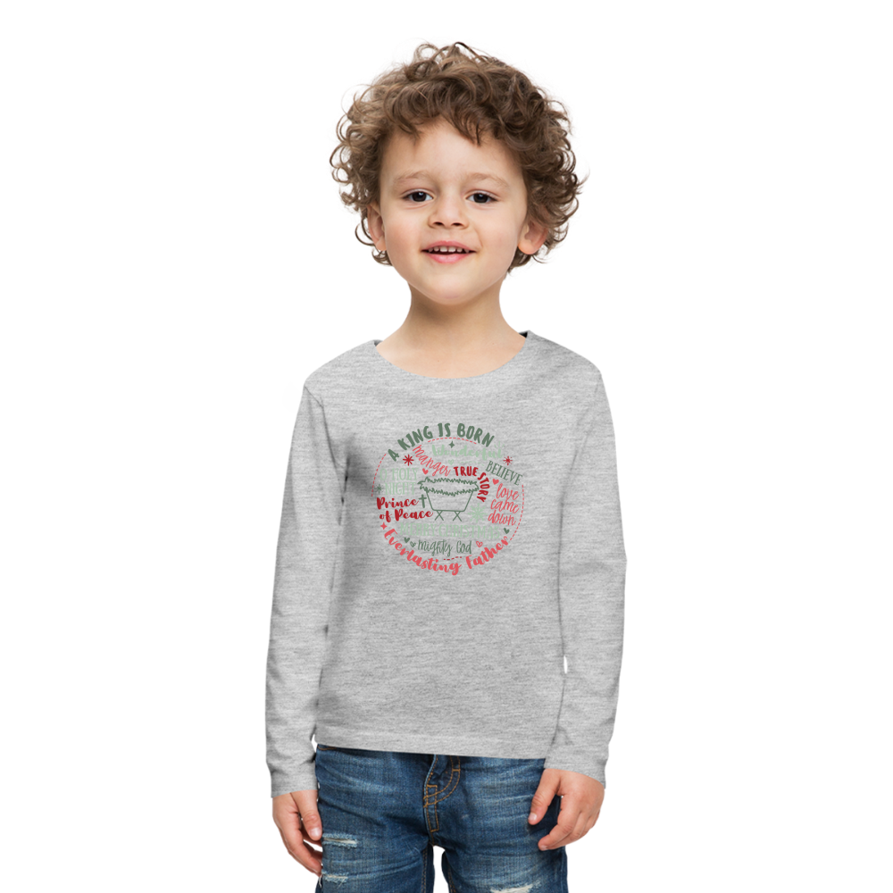 Manger Collage (RG) Kid's Long Sleeve Shirt - heather gray