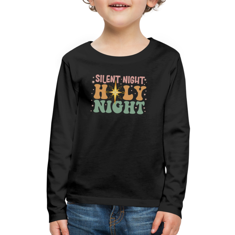 Silent Night Christmas Family Kids' Premium Long Sleeve T-Shirt - black