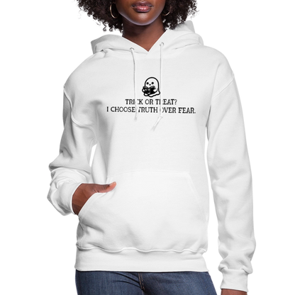 Trick or Treat I Choose Truth (Bible) Women's Hoodie - white