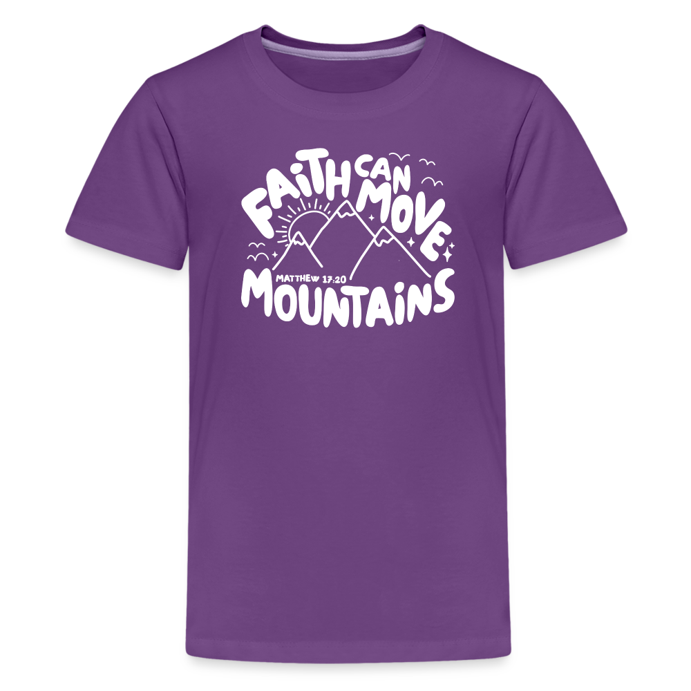 Faith Can Move Mountains (W) Kid's T-Shirt - purple