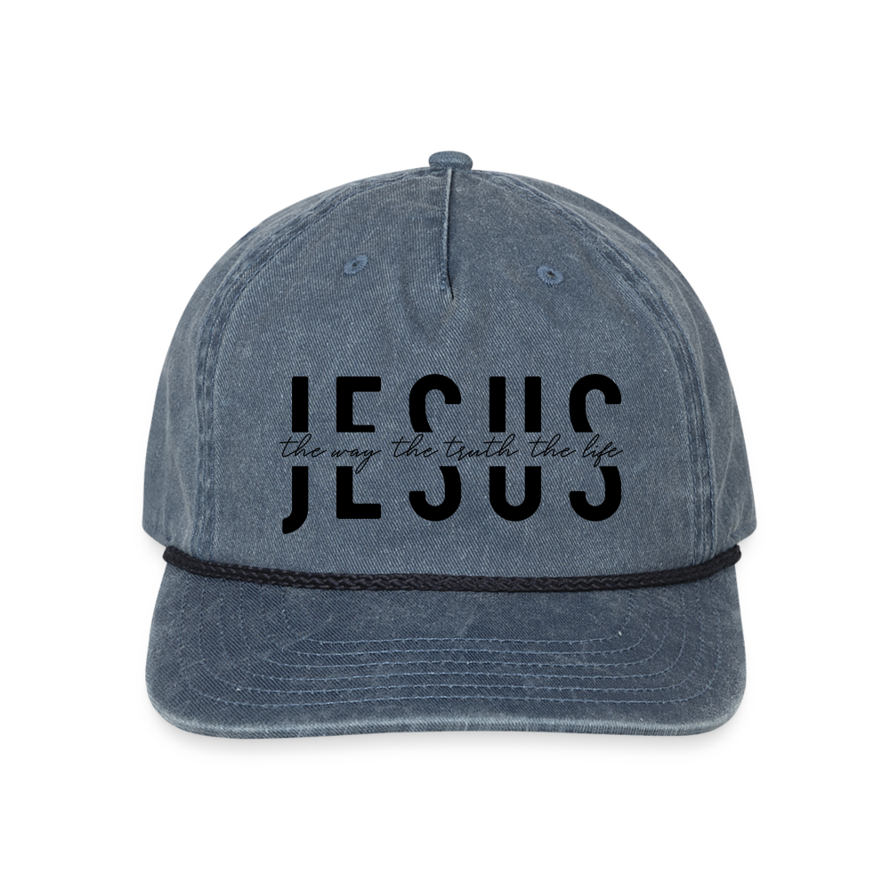 Jesus the Way the Truth the Life Hat Cap - washed navy