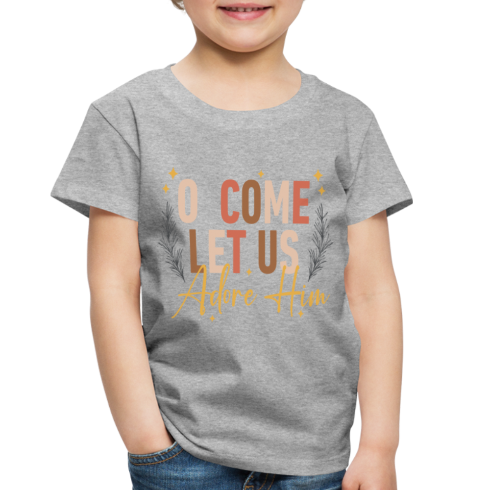 O Come Let us Adore Him Christmas Toddler Shirt - heather gray