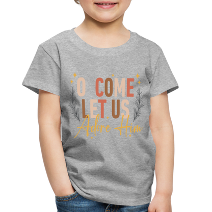 O Come Let us Adore Him Christmas Toddler Shirt - heather gray