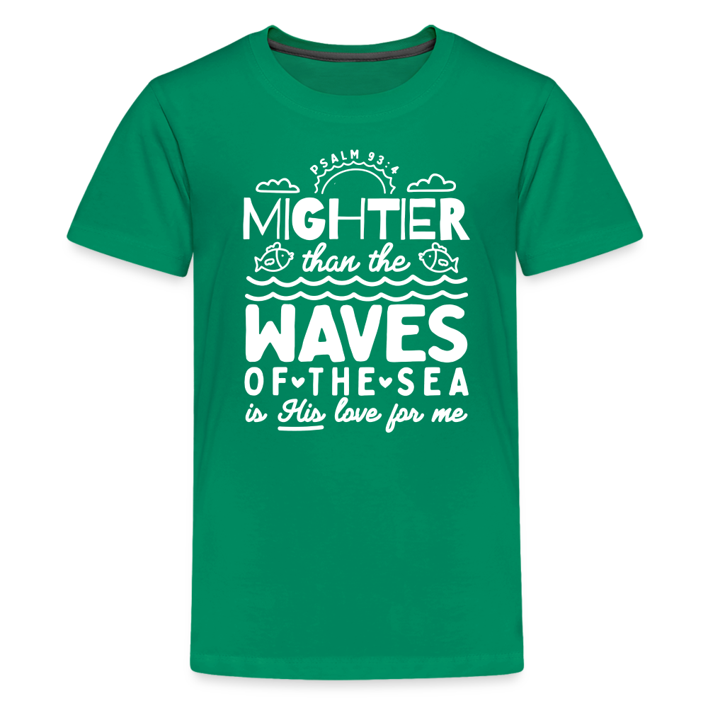 Mightier than the Waves of the Sea (W) Kid's T-Shirt - kelly green