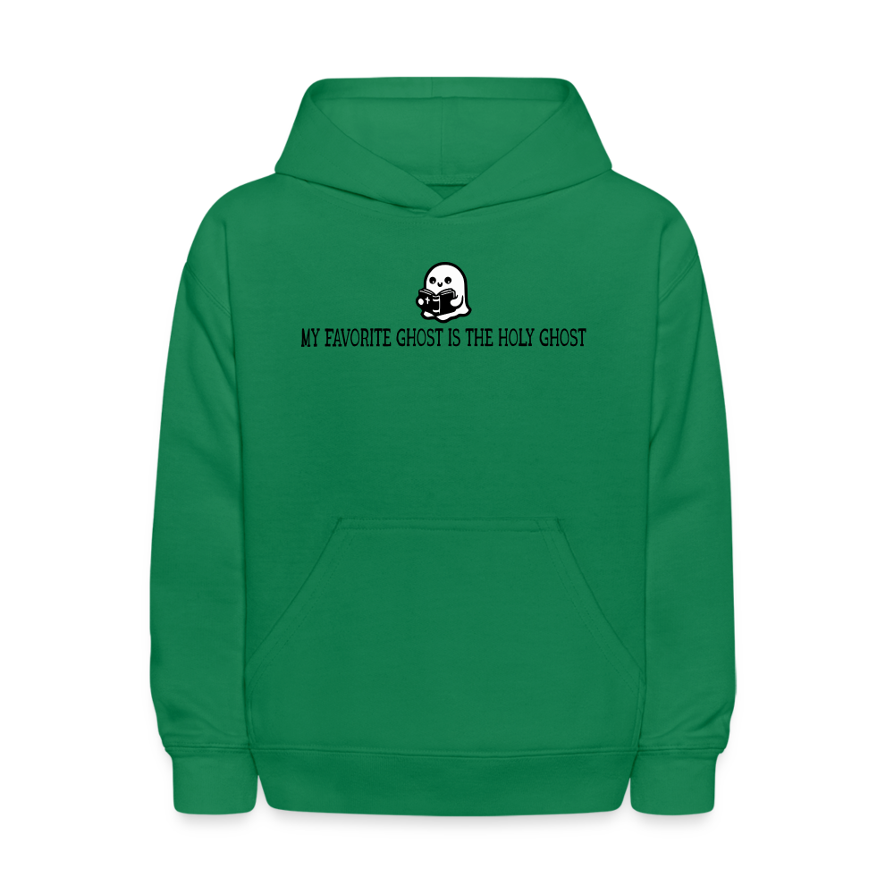 My Favorite Ghost is the Holy Ghost (Bible) Kids Hoodie - kelly green