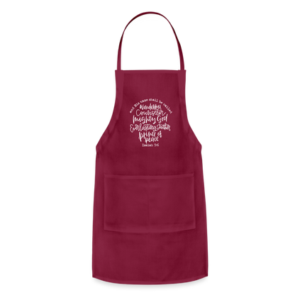 And His Name Shall Be Called Apron - burgundy