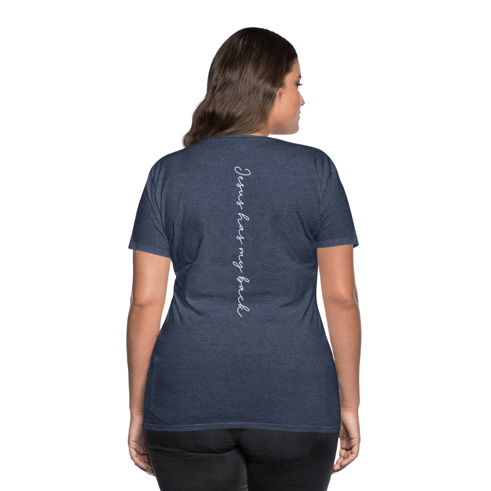 Jesus has My Back Women's T-Shirt - heather blue