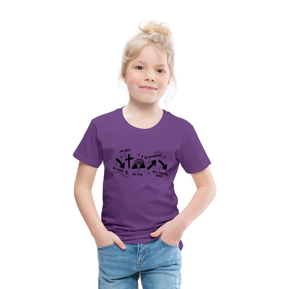 He Came He Died He Rose Toddler T-Shirt - purple