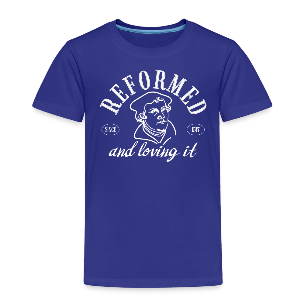 Reformed & Loving It (W) Reformation Day Toddler T-Shirt - royal blue