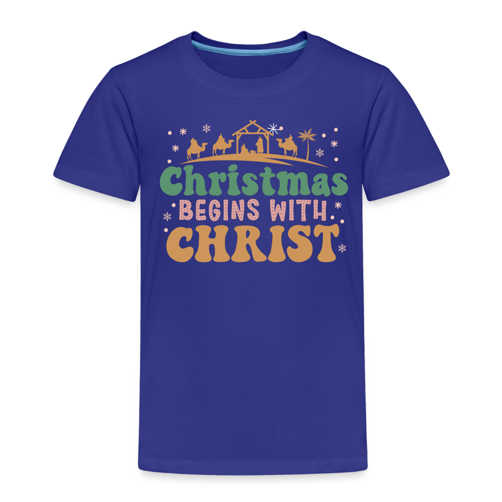 Christmas begins with Christ Family Toddler Premium T-Shirt - royal blue