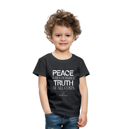 Peace when Possible Truth at All Costs Reformation Day (W) Toddler T-Shirt - black