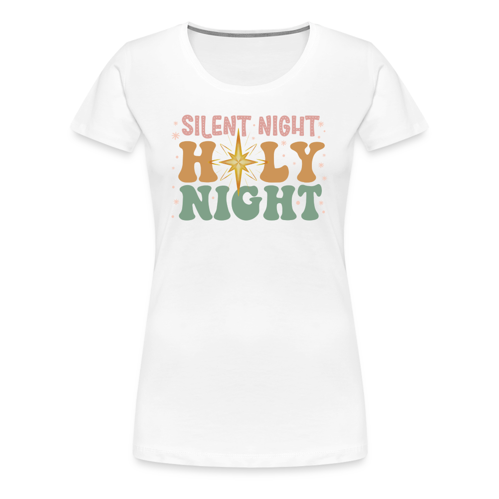 Silent Night Christmas Family Women’s Premium T-Shirt - white