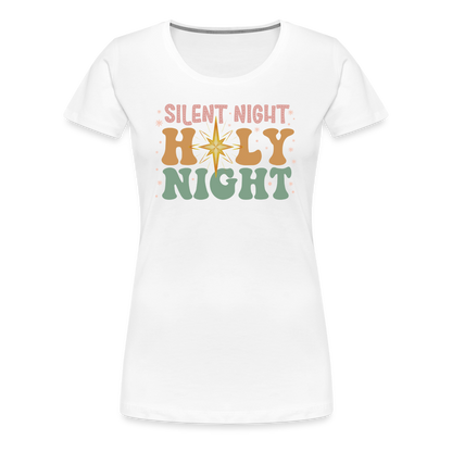 Silent Night Christmas Family Women’s Premium T-Shirt - white