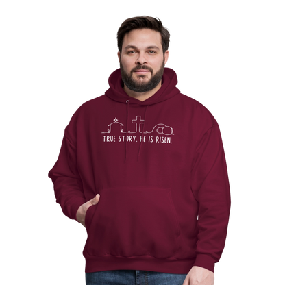 True Story He is Risen (W) Men's Sweater - burgundy