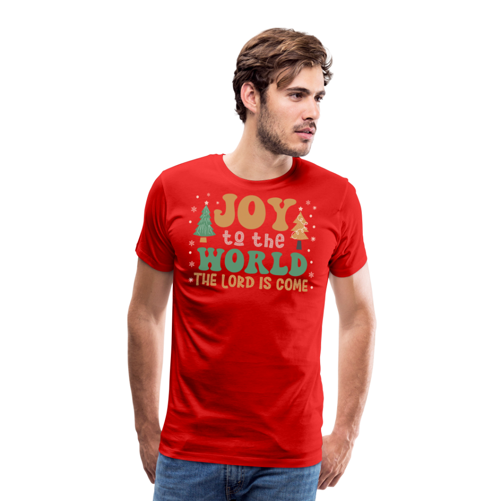 Joy to the World Christmas Family Men's Premium T-Shirt - red