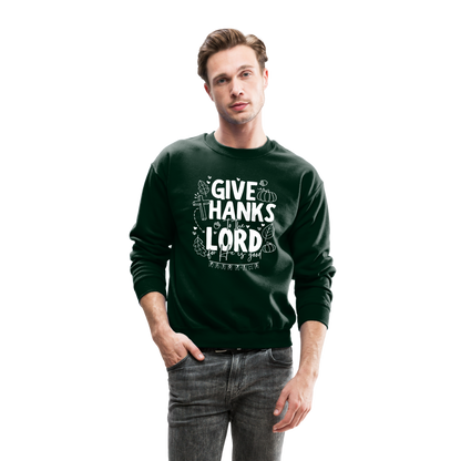 Give Thanks to the Lord (W) Men's Sweater - forest green