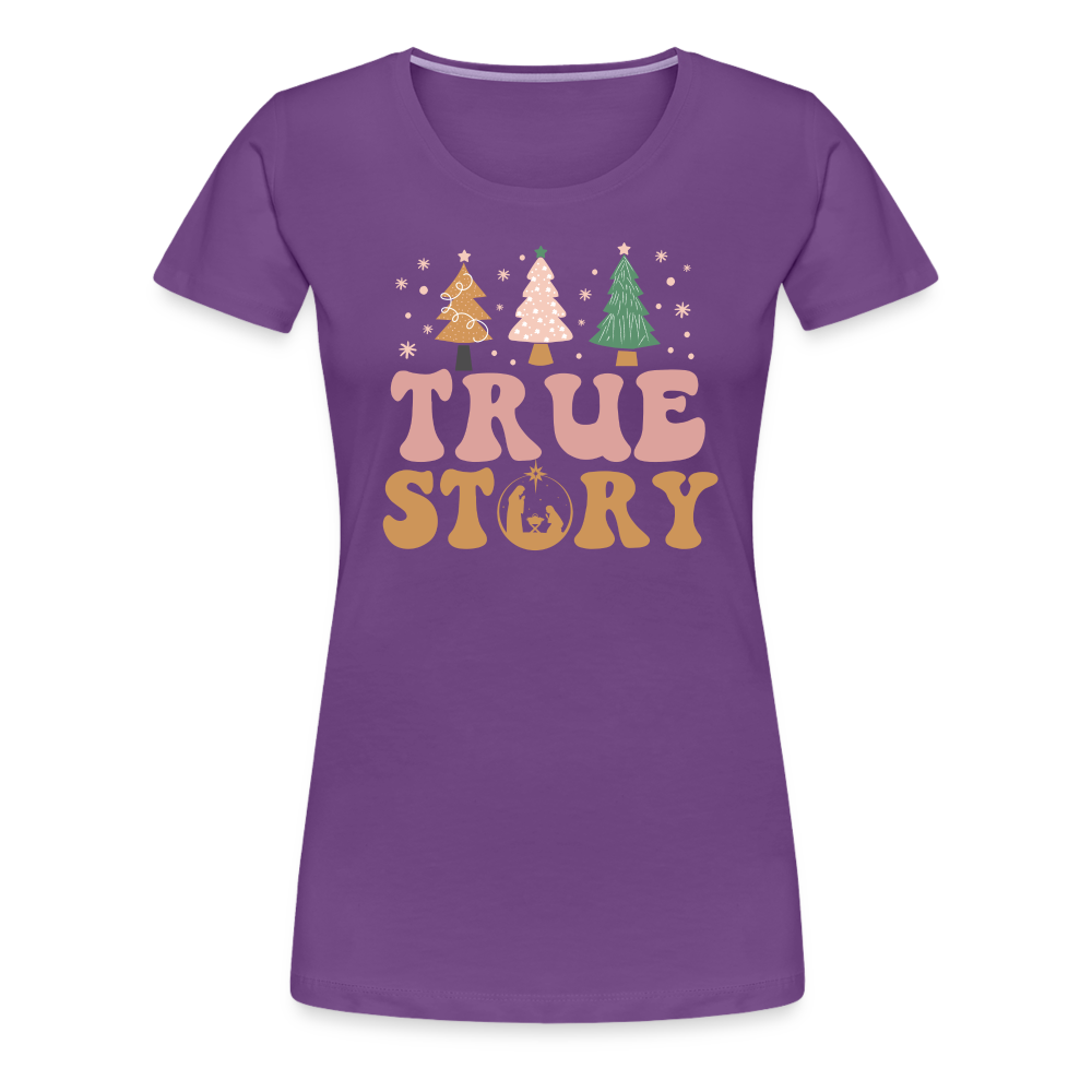 True Story Christmas Family Women’s Premium T-Shirt - purple