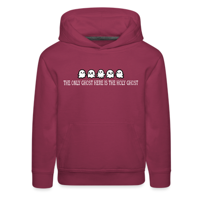 The Only Ghost Here is the Holy Ghost (W) Kid's Hoodie - burgundy