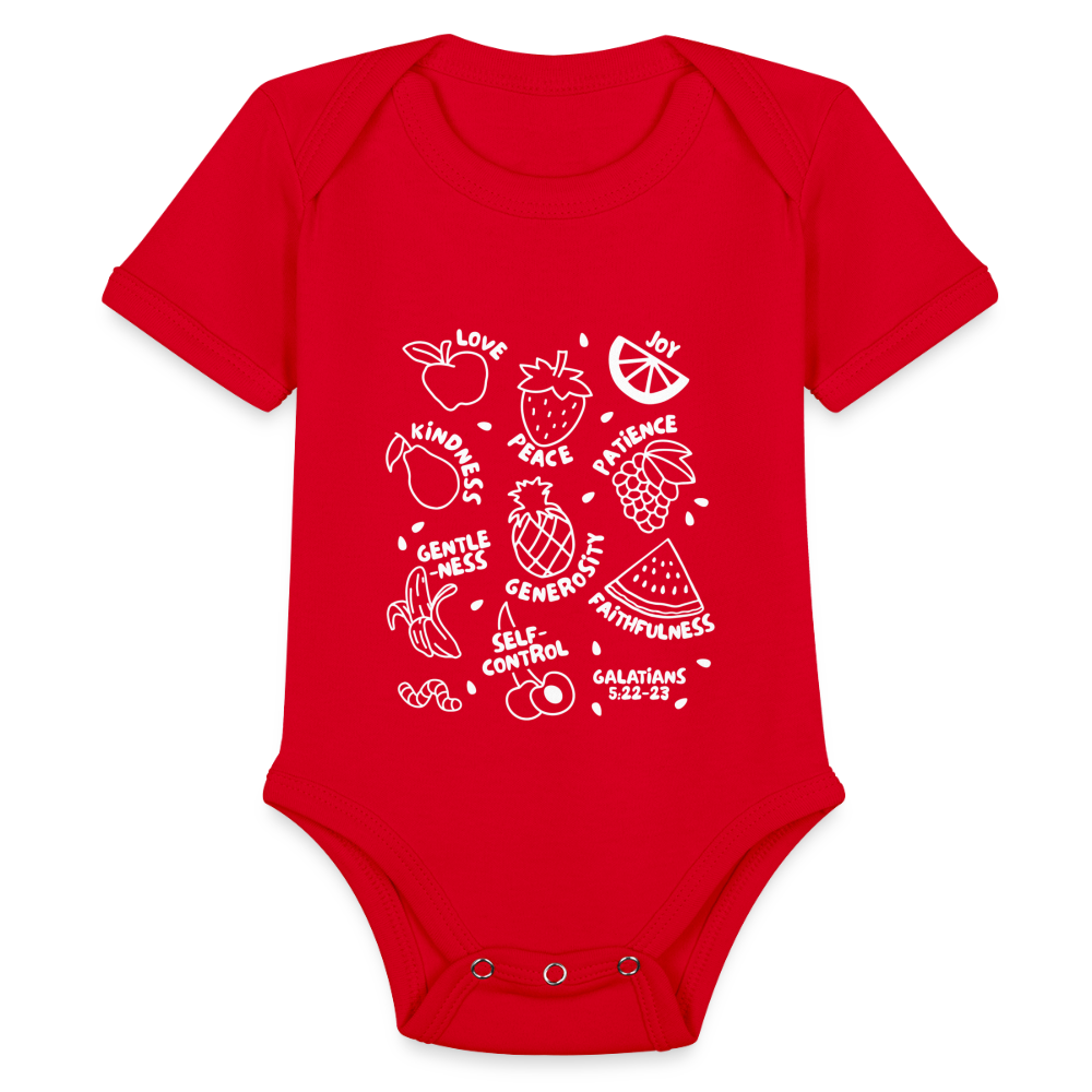 Fruit of the Spirit Baby Onesie Bodysuit - red