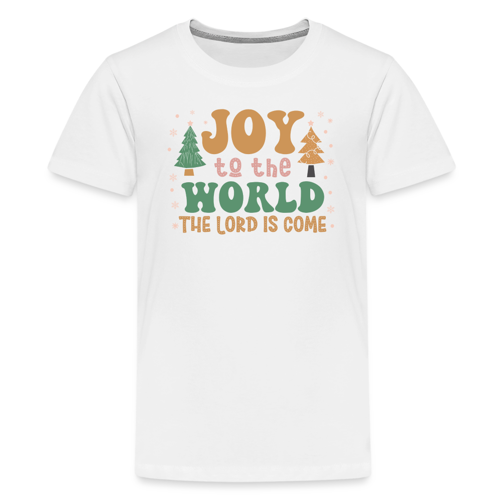 Joy to the World Christmas Family Kids' Premium T-Shirt - white