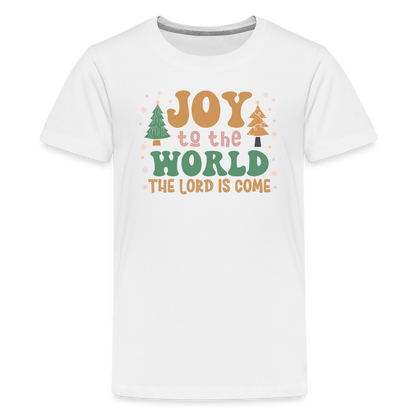 Joy to the World Christmas Family Kids' Premium T-Shirt - white