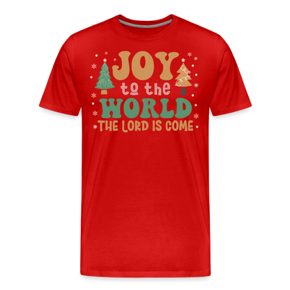 Joy to the World Christmas Family Men's Premium T-Shirt - red