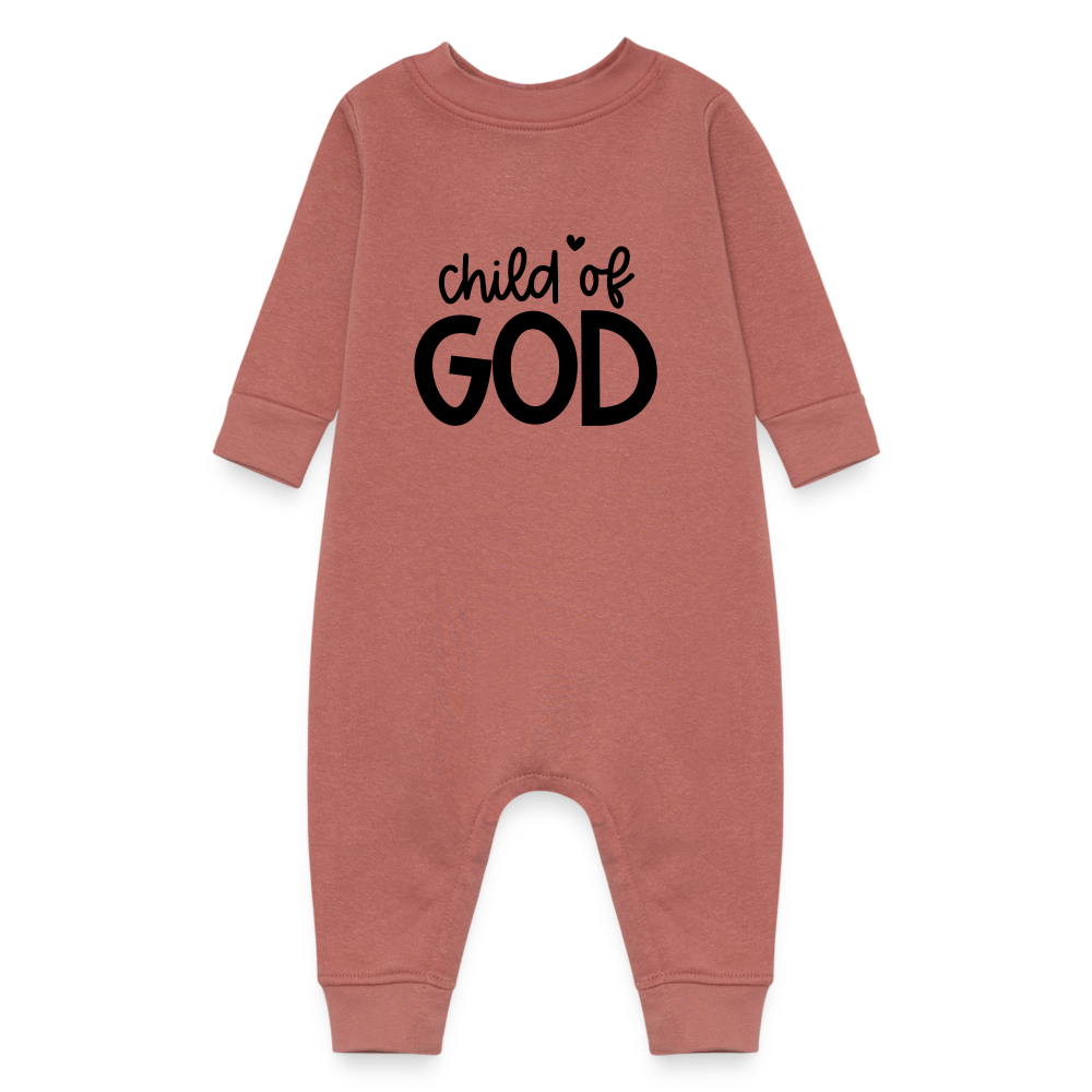 Child of God Fleece Baby Bodysuit - mauve