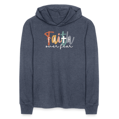 Faith Over Fear Men's Long Sleeve Shirt - heather navy