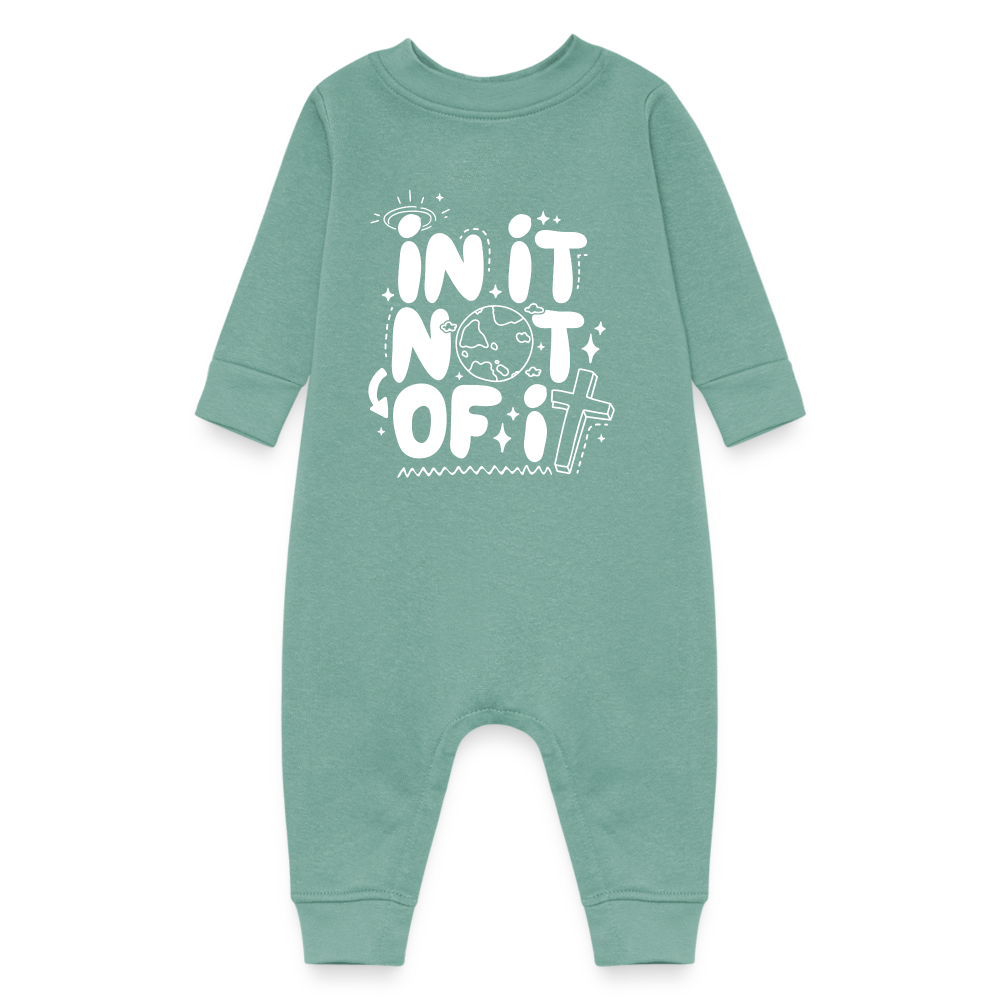 In It Not of It Fleece Baby Onesie Bodysuit - saltwater