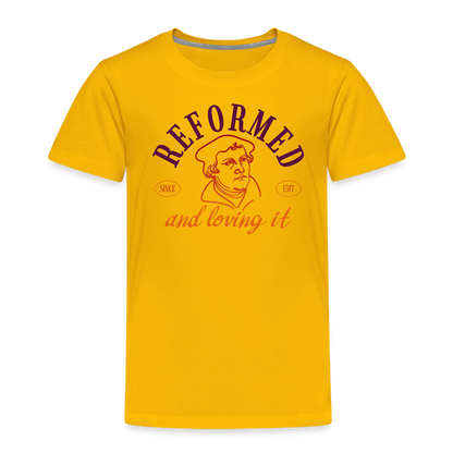 Reformed & Loving It (Color) Reformation Day Toddler T-Shirt - sun yellow