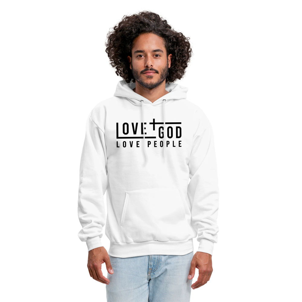 Love God Love People Men's Hoodie - white