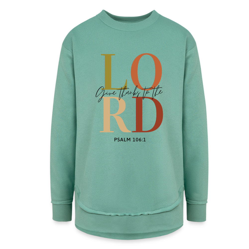 Give Thanks to the Lord Women's Weekend Tunic Fleece Sweatshirt - saltwater