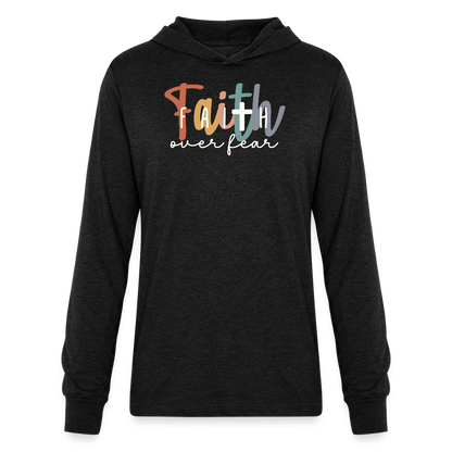 Faith Over Fear Men's Long Sleeve Shirt - heather black