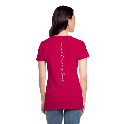 Jesus has My Back Women's T-Shirt - dark pink