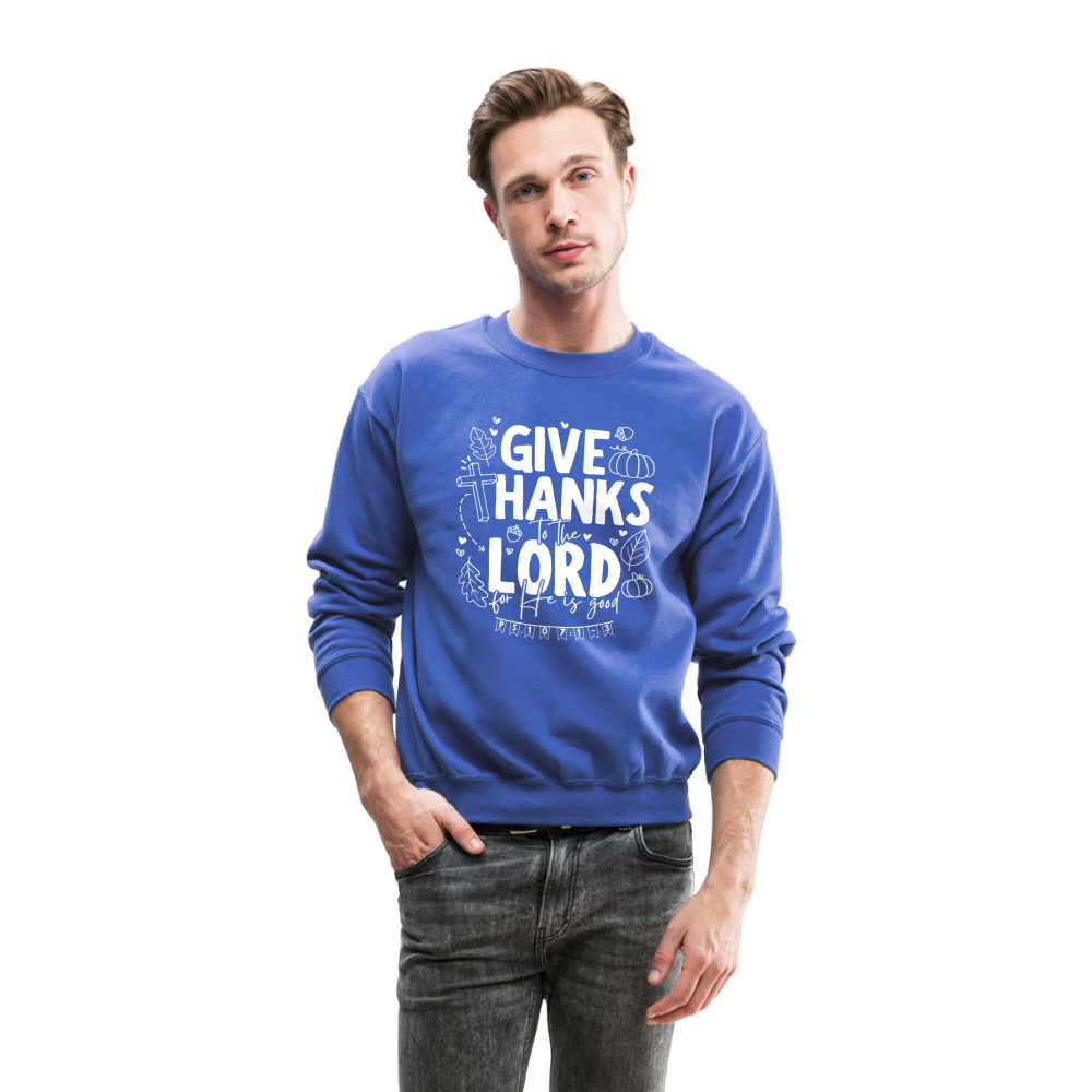 Give Thanks to the Lord (W) Men's Sweater - royal blue