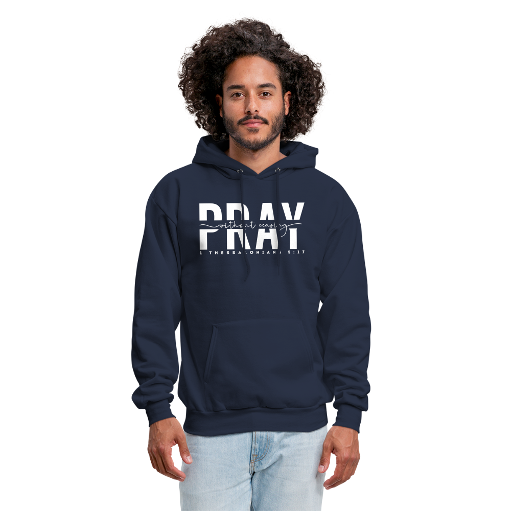 Pray Without Ceasing (W) Men's Hoodie - navy