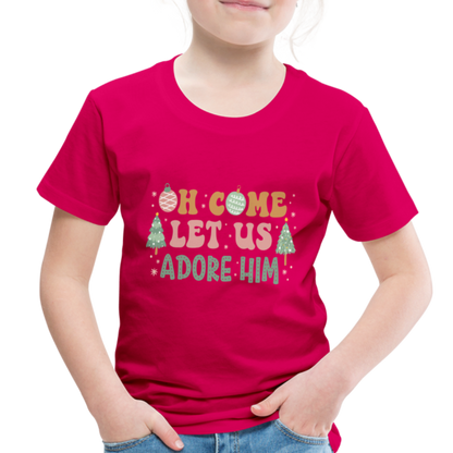 Oh Come Let us Adore Him Christmas Family Toddler Premium T-Shirt - dark pink