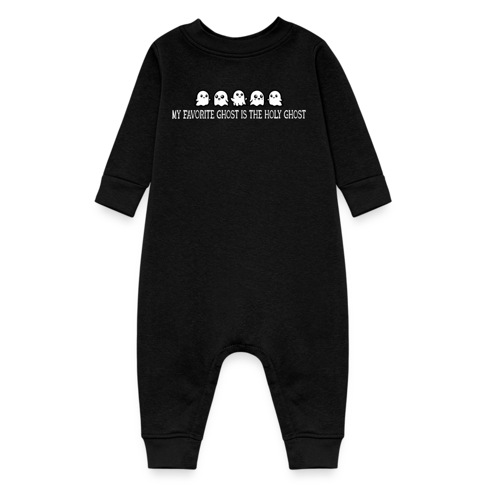 My Favorite Ghost is the Holy Ghost (W) Baby Fleece Bodysuit - black