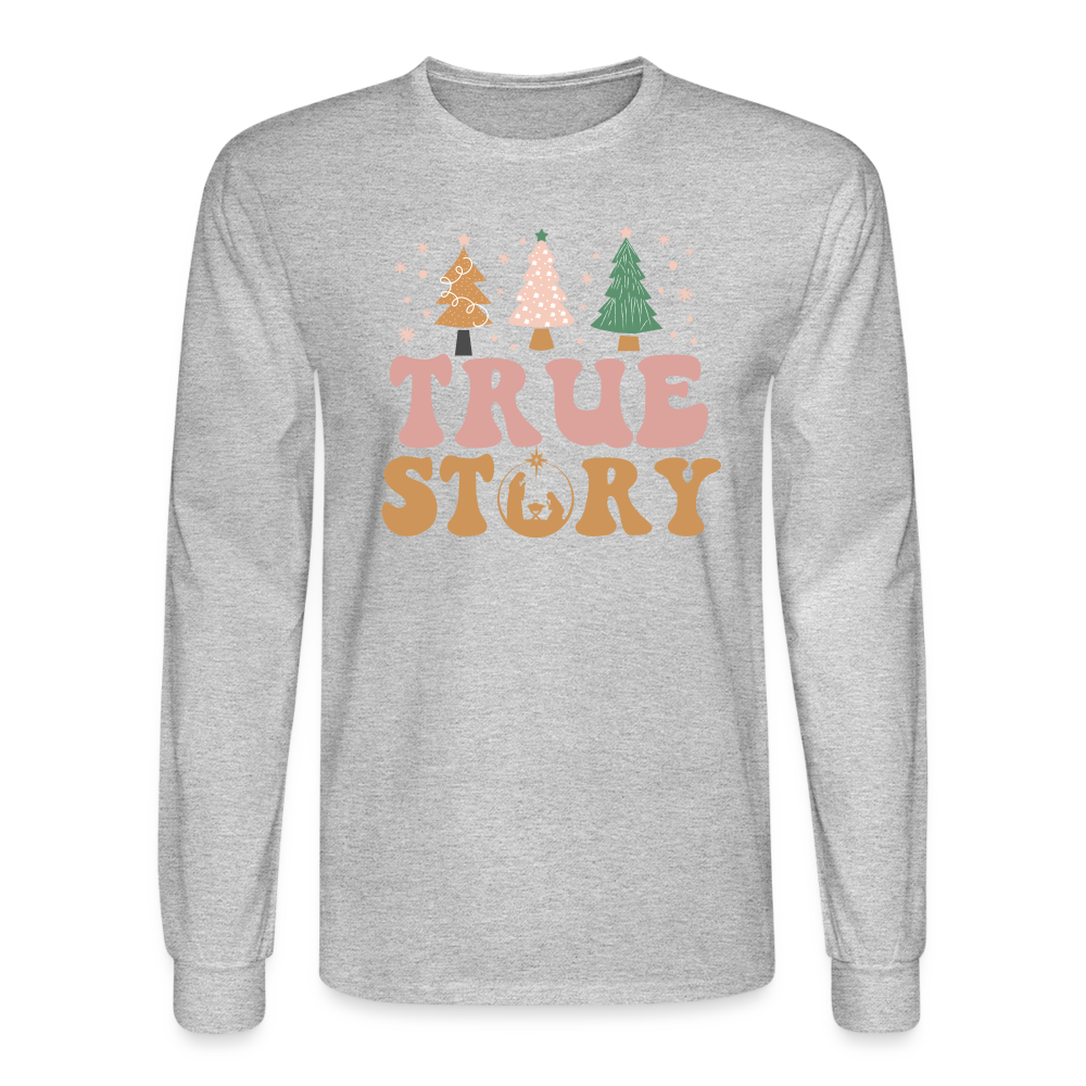 True Story Christmas Family Men's Long Sleeve T-Shirt - heather gray