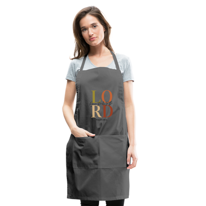 Give Thanks to the Lord Apron - charcoal