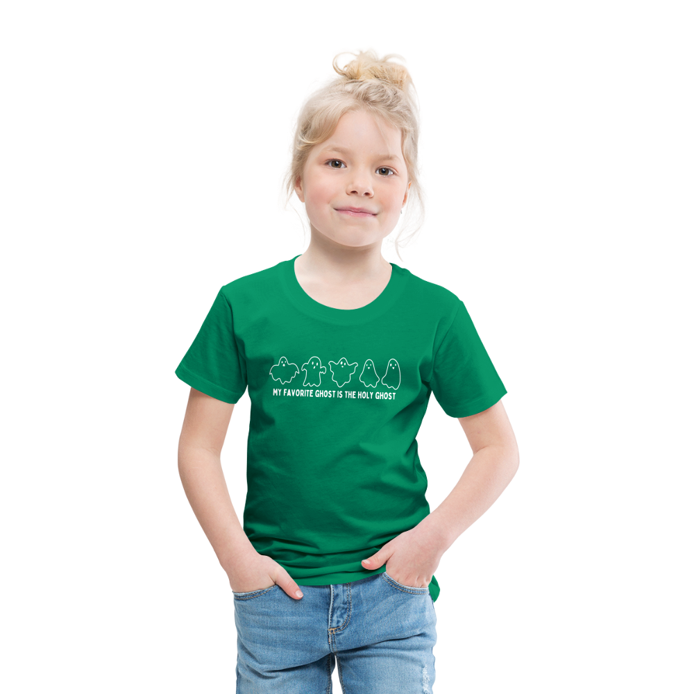 My Favorite Ghost is the Holy Ghost (Outline) Toddler T-Shirt - kelly green