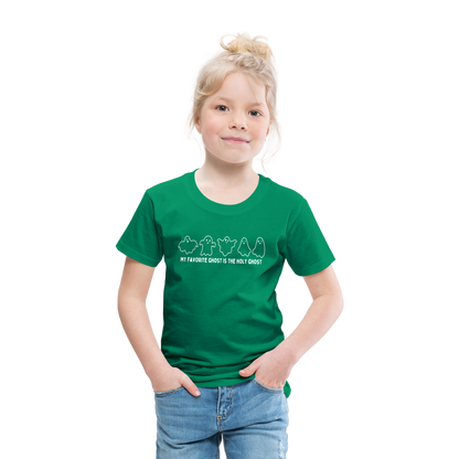 My Favorite Ghost is the Holy Ghost (Outline) Toddler T-Shirt - kelly green