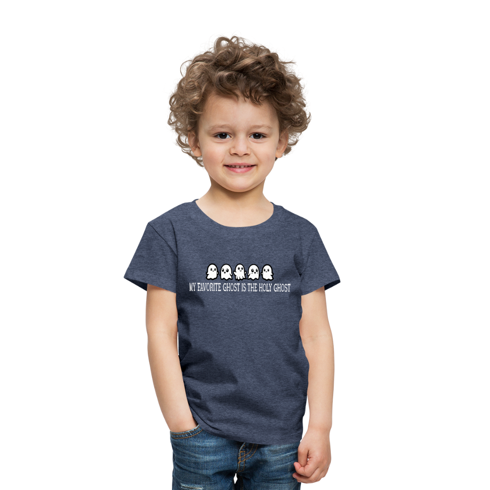 My Favorite Ghost is the Holy Ghost (W) Toddler T-Shirt - heather blue