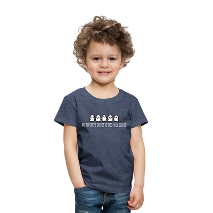 My Favorite Ghost is the Holy Ghost (W) Toddler T-Shirt - heather blue