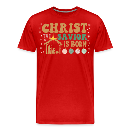 Christ the Savior is Born Christmas Family Men's Premium T-Shirt - red