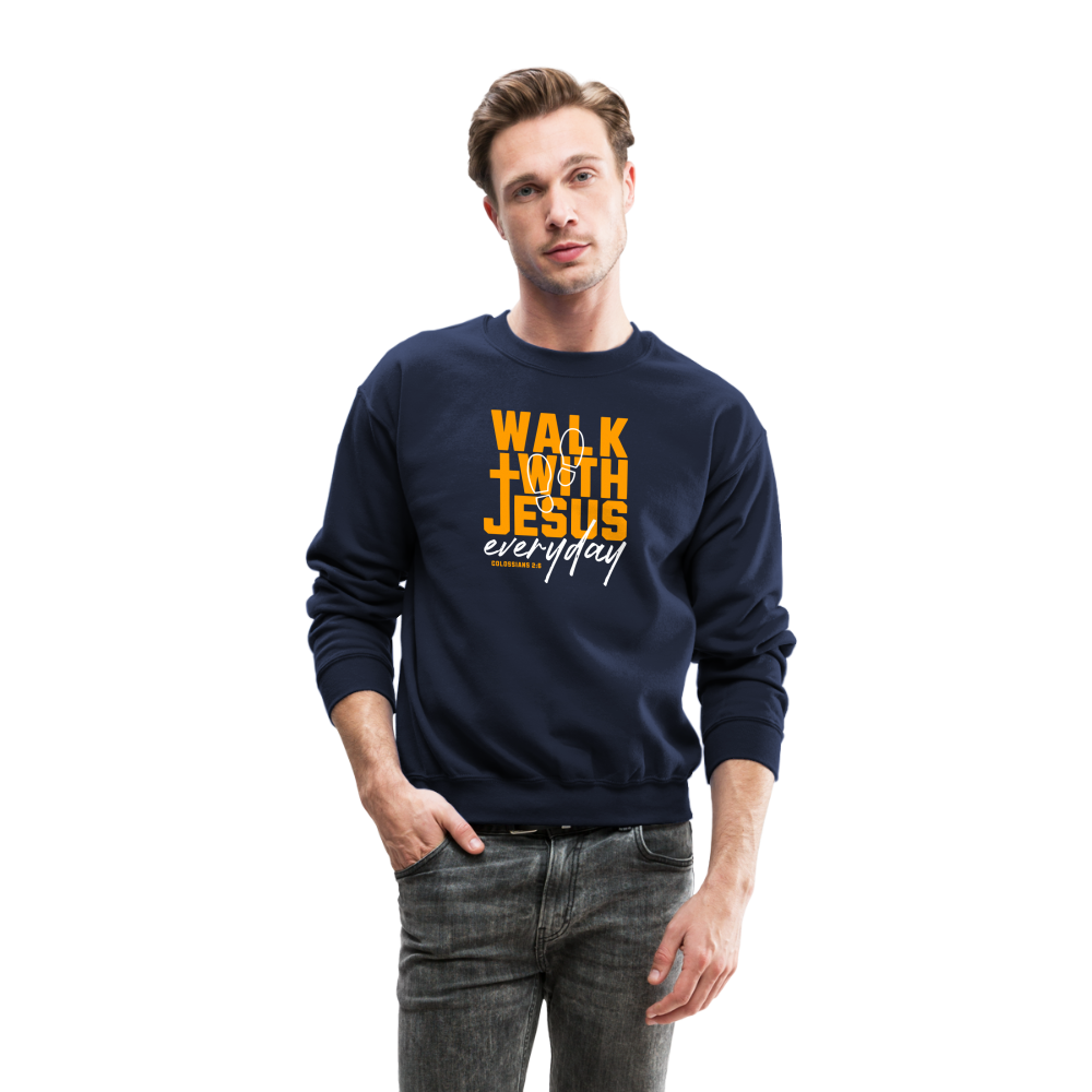 Walk with Jesus Everyday Men's Sweater - navy