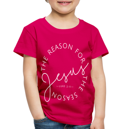 The Reason for the Season (W) Christmas Toddler Shirt - dark pink