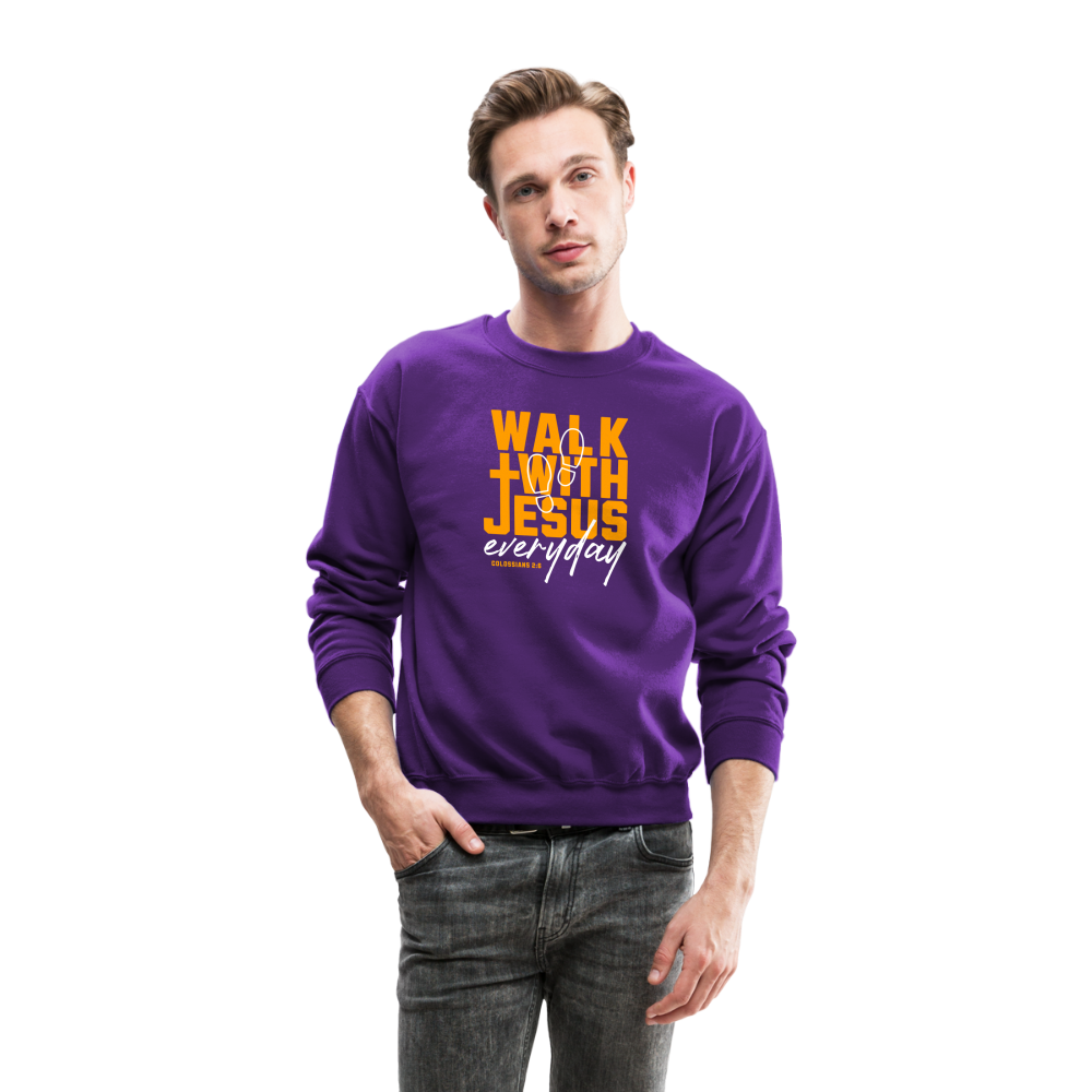 Walk with Jesus Everyday Men's Sweater - purple