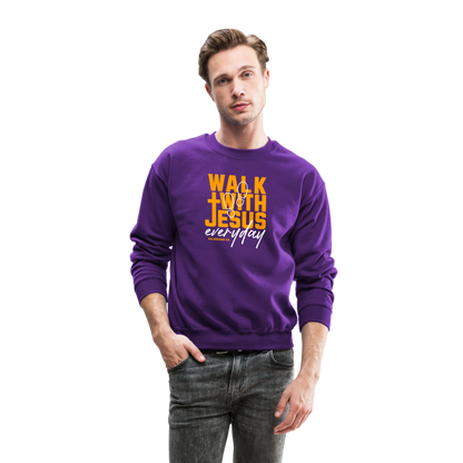 Walk with Jesus Everyday Men's Sweater - purple